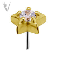Valkyrie - 18k Gold Threadless micro star end set with Premium Zirconia