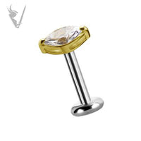 Valkyrie - 18kt Gold Threadless marquise  end set with Swarovski Zirconia