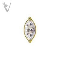 Valkyrie - 18kt Gold Threadless marquise  end set with Swarovski Zirconia