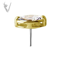 Valkyrie - 18kt Gold Threadless marquise  end set with Swarovski Zirconia