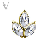 Valkyrie - 18kt Gold Threadless 3 fan marquise end with Swarovski Zirconia