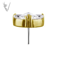 Valkyrie - 18kt Gold Threadless 3 fan marquise end with Swarovski Zirconia