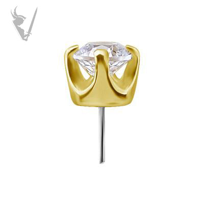 Valkyrie - 18kt Gold Threadless end prong set with Premium Zirconia