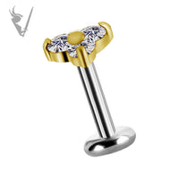 Valkyrie - 18kt Rose Gold Threadless trinity end set with premium Zirconia