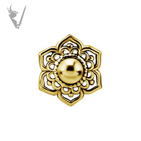 Valkyrie - 18kt Gold flower  Threadless end