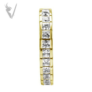 Valkyrie - Gold PVD Hinged clicker ring set with square cubic zirconia
