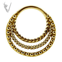 Valkyrie - Gold PVD Decorative CIicker , Oxidized SS316L