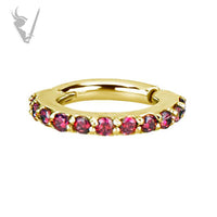 Valkyrie - Gold PVD Stainless steel Hinged clicker ring. Set w. cubic zirconia