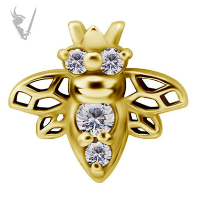 Valkyrie - Gold PVD Stainless steel bee ear studs w/cubic zirconia