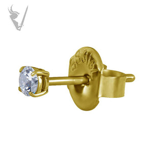 Valkyrie - Gold PVD Stainless steel ear studs w/zirconia