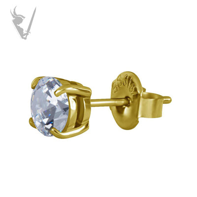 Valkyrie - Gold PVD Stainless steel ear studs w/zirconia