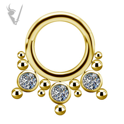 Valkyrie - 16G Titanium gold PVD Jeweled cluster clicker