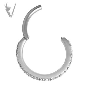 Valkyrie - Titanium jeweled hinged clicker ring