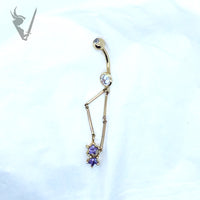 Valkyrie -  Solid Gold 14k navel barbell
