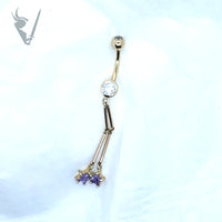 Valkyrie -  Solid Gold 14k navel barbell
