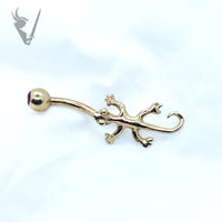 Valkyrie -  Solid Gold 14k navel barbell