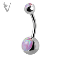 Valkyrie - Stainless steel double opal belly banana

