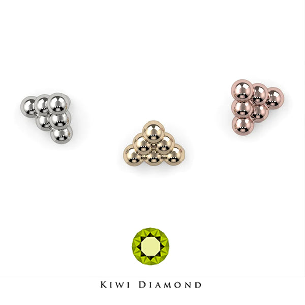 Kiwi Diamond -  6 Bead - Threadless end