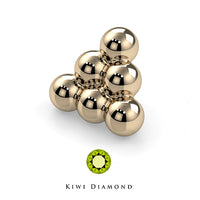 Kiwi Diamond -  6 Bead - Threadless end
