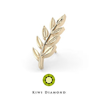 Kiwi Diamond -  14k Athena olive branch threadless end
