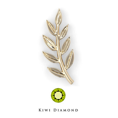 Kiwi Diamond -  14k Athena olive branch threadless end