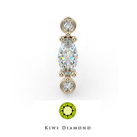 Kiwi Diamond -  14k Maya threadless end