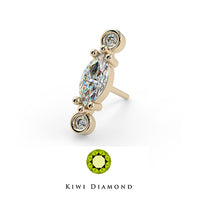 Kiwi Diamond -  14k Maya threadless end