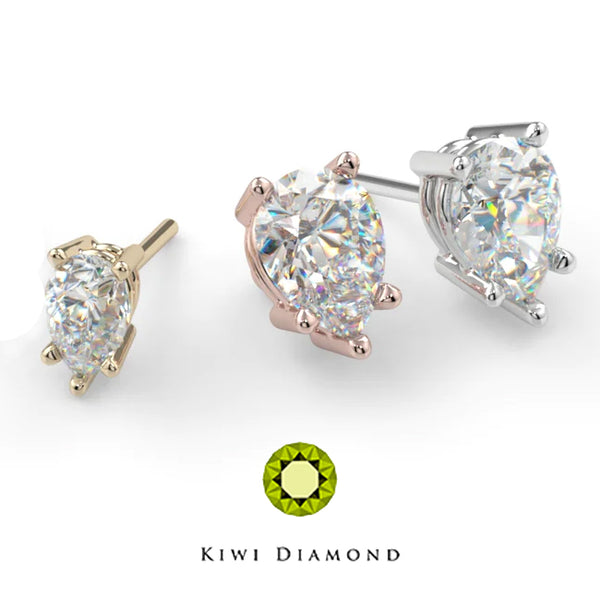 Kiwi Diamond -Pear Prong - threadless end