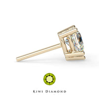 Kiwi Diamond -Pear Prong - threadless end
