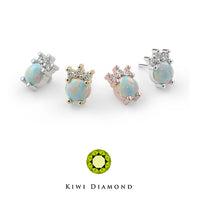 Kiwi Diamond -  14k Cabochon trinity threadless end