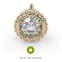 Kiwi Diamond - Diamond Milgrain Bezel - Threadless end
