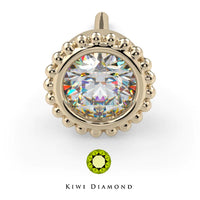 Kiwi Diamond - Diamond Milgrain Bezel - Threadless end