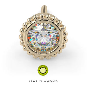Kiwi Diamond - Diamond Milgrain Bezel - Threadless end