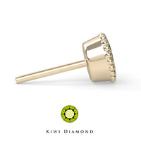 Kiwi Diamond - Diamond Milgrain Bezel - Threadless end