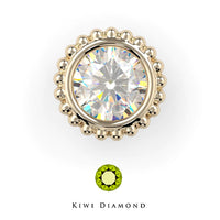 Kiwi Diamond - Diamond Milgrain Bezel - Threadless end