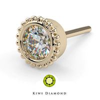 Kiwi Diamond - Diamond Milgrain Bezel - Threadless end