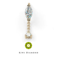 Kiwi Diamond - Marquise prong dangle - Threadless end
