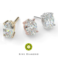 Kiwi Diamond -  Oval Prong - threadless end