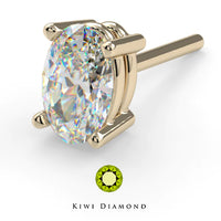 Kiwi Diamond -  Oval Prong - threadless end