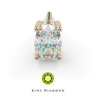 Kiwi Diamond -  Oval Prong - threadless end
