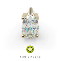 Kiwi Diamond -  Oval Prong - threadless end