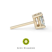 Kiwi Diamond -  Oval Prong - threadless end