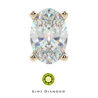 Kiwi Diamond -  Oval Prong - threadless end