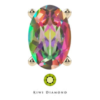 Kiwi Diamond -  Oval Prong - threadless end