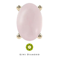 Kiwi Diamond -  Oval Prong - threadless end