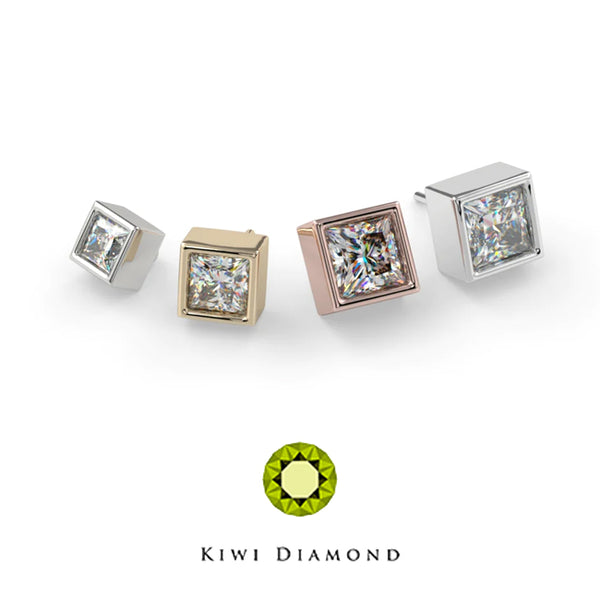 Kiwi Diamond -  Square bezel end - threadless end