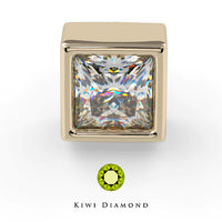 Kiwi Diamond -  Square bezel end - threadless end
