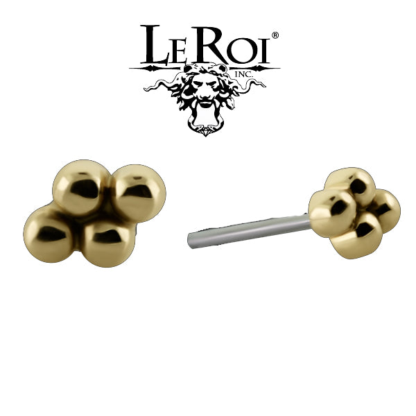 LeRoi - 4 Bead cluster - 14k Threadless End