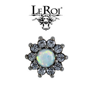 LeRoi - 11 stone flower  - 14k Threadless End