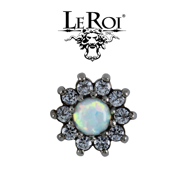 LeRoi - 11 stone flower  - 14k Threadless End